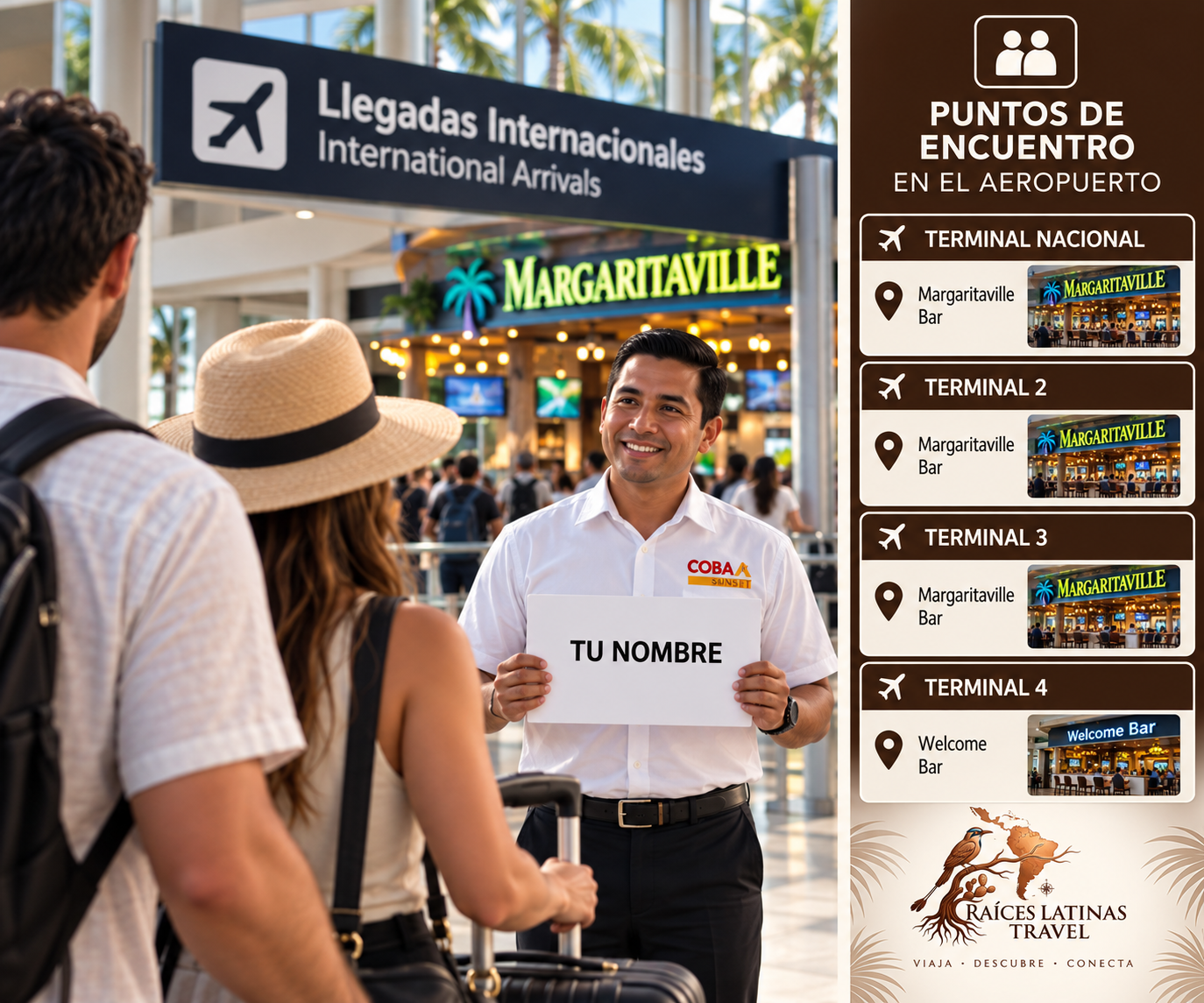 Puntos de encuentro para traslados privados en el Aeropuerto Internacional de Cancún